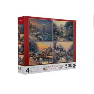4 Puzzles in 1 Box Multipack Thomas Kinkade Holiday Jigsaw Puzzle 500 Piece Each